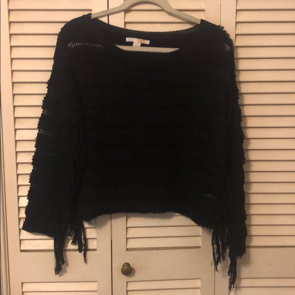 Amuse society Fringe and knit sweater